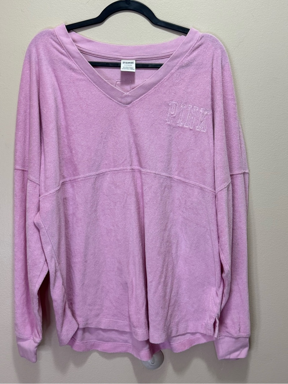 Victoria's Secret PINK Varsity Beach Terry V-Neck Pullover